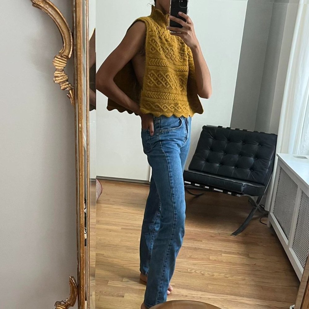 Zara Mustard Open Side Knit